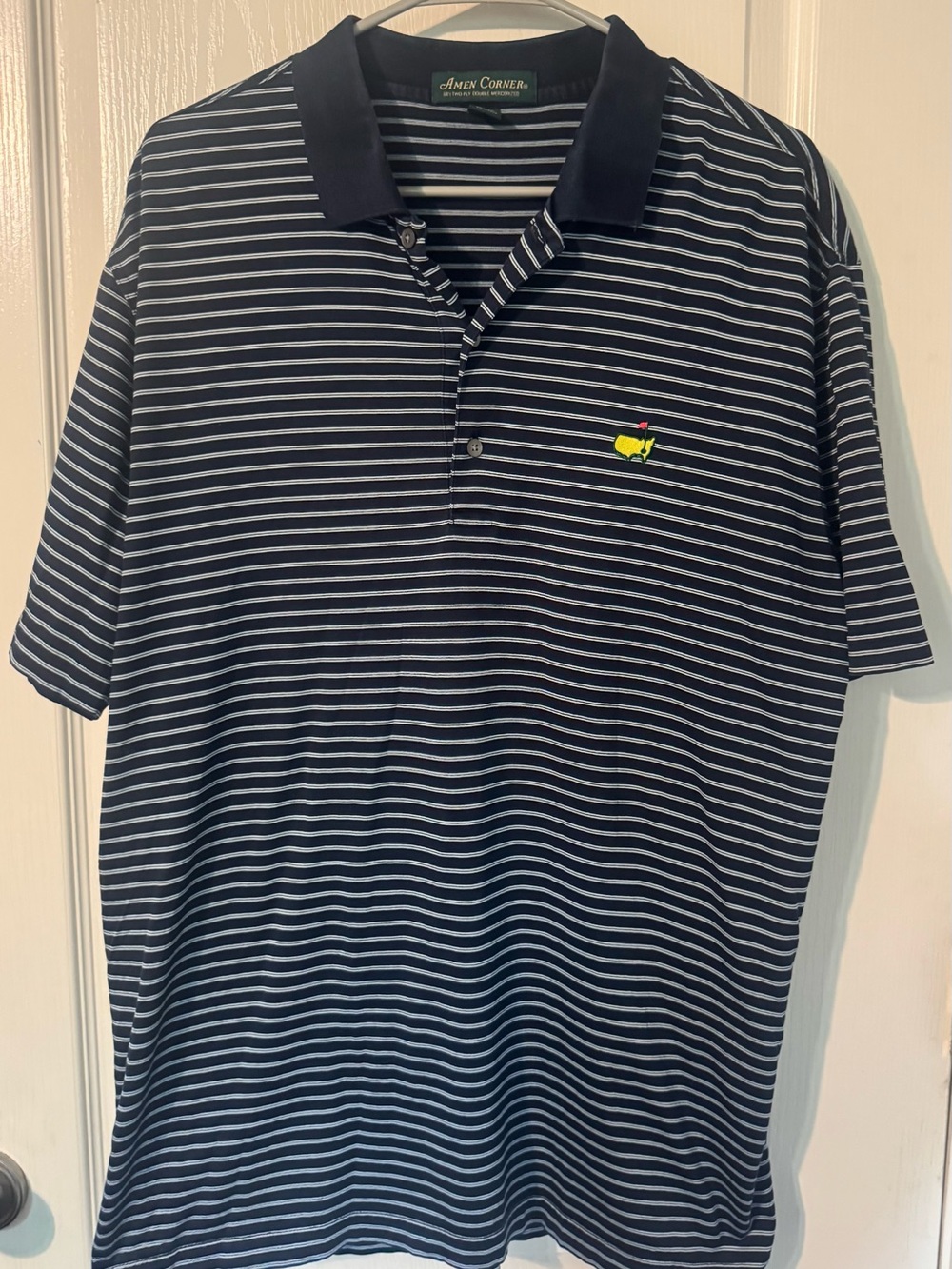 Amen Corner Masters Striped Polo Shirt Size L